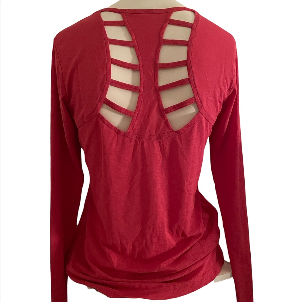 Jockey Performance Long Sleeve Workout Top with Cut Outs in Back